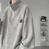 メンズフーディーズヒップホップアメリカンハーフジッパーコーデュロイスウェットシャツメンズ秋の汎用性の高い特大のトップスタンドカラーのティーンエイジャージップフーディー