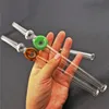 big size 8 Inch Nectar Collectors kit Glass Straw oil burner pipe Thick Pyrex Glass Clear circle Filter Tips Smoking Hand Pipes 10pcs