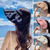 Chapeaux à large bord Protection UV de plage en plein air Double usage Shell Sunshade Hat Sun Bucket Caps Hair Hoop