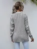 Cardigan lungo da donna maglione autunno cappotto lavorato a maglia caldo tessuto acrilico traspirante scollo a V manica lunga fila singola bottone modello twist S M L taglia Xl