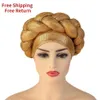 African Hat Pattern Headwrap Hats for Women Pre-Tied Africain Designer Bonnets Turban Knot Aso Oke Africaine Turbante Auto Gele 22259b