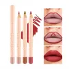 Ołówki do ust 12PCS Lipliner Ołówki Makeup Seksowne czerwone matowe konturowe odcień do odcienia Pen Wodoodporny długotrwały, nietoperzowy kubek Lip Costetyczny 231013