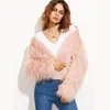 Women's Fur Winter Warm Women Faux Coat Loose Black White Pink Plush Female Jacket