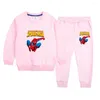 Clothing Sets Boys Casual Cartoon Hoodie Set Spring 2023 Kids Cotton Fashion Sports Two-piece Birthday Gift Outfit For And Girls