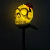 Halloween Ghost Skull Head gazonlamp, zonne-verlichting voor buitenpad tuin tuin gazon decor