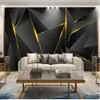リビングルームのための3D壁画の壁紙モダンな3D壁紙抽象幾何学的な木材の背景壁