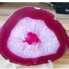 Dekoratif figürinler 85-90mm gül agate doğal benzersiz kuvars kristal druzy kaya ince dilim.