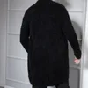 男性用セーター韓国冬の延長綿のコート中程度の長さの膝厚いフード付き衣服私