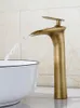 Bathroom Sink Faucets All Copper Antique Faucet Retro Washbasin Cold And Cabinet Basin Waterfall European Style Raised