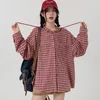 Camicette da donna Camicie a quadri rosse vintage Camicetta scozzese oversize stile coreano da donna Hippie Harajuku Streetwear Manica lunga Bottone superiore