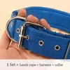 Dog Collars Harness And Collar Leash Set Pet For Small Medium Large Dogs Hand-woven Nylon