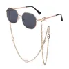 Sunglasses Men Women Punk Sun Glasses Designer Retro Alloy Polygon Luxury Shades With A Chain Lanyard