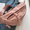 Marsupi da donna Sling Pack Canvas Fashion Borsa da corsa Semplice Casual Tinta unita Cintura impermeabile portatile 231013