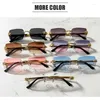 Sunglasses Metal Leopard Square Rimless Men Women Small Rectangle Sun Glasses Ocean Lens Female Shades Gafas De Sol Para Hombre