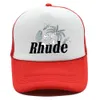 Groene Mesh Patchwork Baseball Cap Heren Dames Borduren Unisex Rhude Collections Casual Truck Hoed Verstelbaar