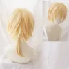 パーティーの供給rin / lenショートブロンドの暑さ耐性ヘアコスプレコスチュームウィッグトラックキャップ