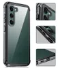 3 I 1 Clear Phone Case för iPhone 15 Plus 14 13 12 11 Pro Max Samsung Galaxy S23 Ultra S22 S21 S20FE S21FE S23FE Fullt skyddande robust skal som stöder trådlös laddning