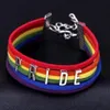 Selling Handmade Pride Charm Heart Brainded Brancelet Rainbow Gay Pride Bracelet Lesbian bracelet322v