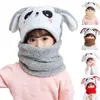 Lenços crianças cachecol de pelúcia chapéu urso dos desenhos animados ao ar livre esqui à prova de vento orelha pescoço proteção boné snood menino menina crianças inverno mais quente gorros