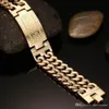 Double chaîne en acier inoxydable 316l, énorme grand Bracelet plaqué or pour hommes, motif clé grecque, bijoux masculins 263C