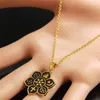 Pendant Necklaces Yoga Lotus Stainless Steel For Women Gold Color OM Religious Belief Necklace Jewelry Bisuteria Mujer N18822