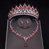 Conjuntos de jóias de casamento moda noiva tiara coroa brinco conjunto colar para festa de aniversário feminino acessórios de jóias 231013