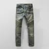 Mężczyźni Raped Motorbiker Jeans Fashion Hip Hop Skinny Blue West Designer Brand Streetwear Swag Pants2303