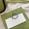 Nieuwe hoogwaardige sieraden 925 zilveren G letter damesring uitgeholde Daisy fashion ring verjaardagscadeau192p