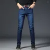 Herren Jeans Schwarz Distressed Blau Mode Business Casual Stretch Slim Hose Denim Hosen Männliche Urban Kleidung 28-40