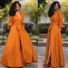 Casual Jurken Elegante Split Maxi Vrouwen Herfst Diepe V-hals Lange Mouw Feestjurk Dames Sexy Slanke Plus Size Afrikaanse Clothes2291