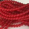 Pärlor High 4mm 6mm 8mm 10mm 12mm Red Jades Round Semi-Erecious Stone Chalcedony Women Party Weddings Gifts Diy Loose 15inch My42