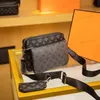 2023 New Men luxury TRIO desinger Messenger Bag Canvas Crossbody Bags 3 Piece Set Leather Shoulder Bag With Purse Wallet Clutch black grey