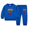 Clothing Sets Boys Casual Cartoon Hoodie Set Spring 2023 Kids Cotton Fashion Sports Two-piece Birthday Gift Outfit For And Girls