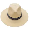Beretten brede rand hoed vrije tijd zomer cap fedora reis zon voor vrouwen mannen eenvoudige stijl sombreros para mujer el sol sol sol sol