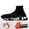 Chaussures chaussettes originales hommes femmes Speed Trainer chaussettes botte Beige Triple noir Graffiti chaussure de course marine blanc bleu rouge semelle claire Volt à lacets