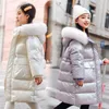 Down Coat 2023 Winter Fashion Children's Jacket Girls Waterproof Tjock Long Big Kids Hooded Snowsuit Tz628