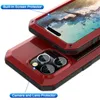 Waterdichte aluminiumlegering telefoonhoes voor iPhone 15 Plus 14 13 12 11 Pro Max XR XS Outdoor Sports Volledig beschermende zachte bumper metalen schaal ondersteunend draadloos opladen