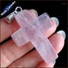 Pendant Necklaces 40x28x10 Mm Big Cross Necklace Natural Gem Stone Crystal Opal Agates Pendants Charms Fit Jewelry Making GS213H