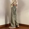 Mäns jeans gul lera denim för män japansk stil tvättad och gjorde gamla trendiga amerikanska high street mångsidig lös montering
