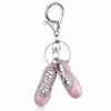 Keychains Crystal Bejeweled Ballet Slipper Key Chain Accessory Charm Holder for Women Keyrings KeyFobs Purse Creative Gifts