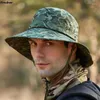 Berretti Cappello da pescatore per caccia alpinismo campeggio uomo cappelli di protezione solare cowboy all'aperto Panama coulisse cinture Chapeau