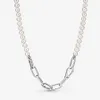 Collier de perles de culture d'eau douce en argent Sterling 100% 925, bijoux de fiançailles et de mariage pour femmes, accessoires à la mode, cadeau 272C