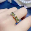 Cluster Rings Natural Olivine Ring Simple And Exquisite Women's 925 Sterling Silver Store Promotion Wedding Engagement Christmas Gifts