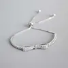 Ruifan Fashion Box Chain Bowknot 100% 925 Sterling Silver Bracelet Ladies Cubic Zircon Bracelets Female Womens Jewelry YBR057 Y200325b
