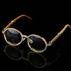 Vintage Round Cubic Zircon Sunglasses New Luxury Men Women Oval Crystal Wood Glasses Fashion Eyewear Hip Hop Jewelry1308G