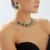 Chaînes 2023 Collier de fleurs pour petite amie Luxe Médiéval Clavicule Chaîne Mode Boucles d'oreilles élégantes Bijoux