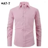 Men's Dress Shirts Small Plaid For Men 2023 Brand Long Sleeve Button Up Shirt Business Formal Checked Gingham Social Chemise Homme