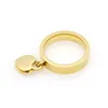 Anillo de amor joyería 316L titanio chapado en oro en forma de corazón moda T letra doble corazón anillos de promesa femenina para hombres mujer regalo Eng279s