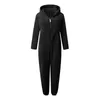 Women's Fur Women Hooded Jumpsuit Pajamas Long Sleeve Sleepwear Casual Winter Coat Warm Solid Color Zipper Sheepskin Female