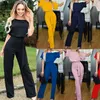 Dames Jumpsuits Rompertjes S-3XL Dames Formele Lace Up Overalls Effen 2021 Zomer Lente Persoonlijkheid Lange Jumpsuit Korte-slee159E